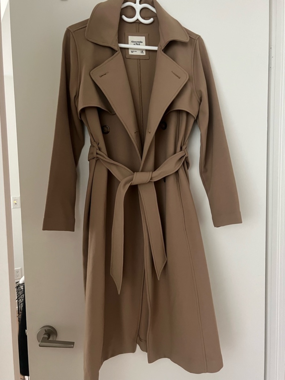 Abercrombie & Fitch Camel Belted Trench Coat